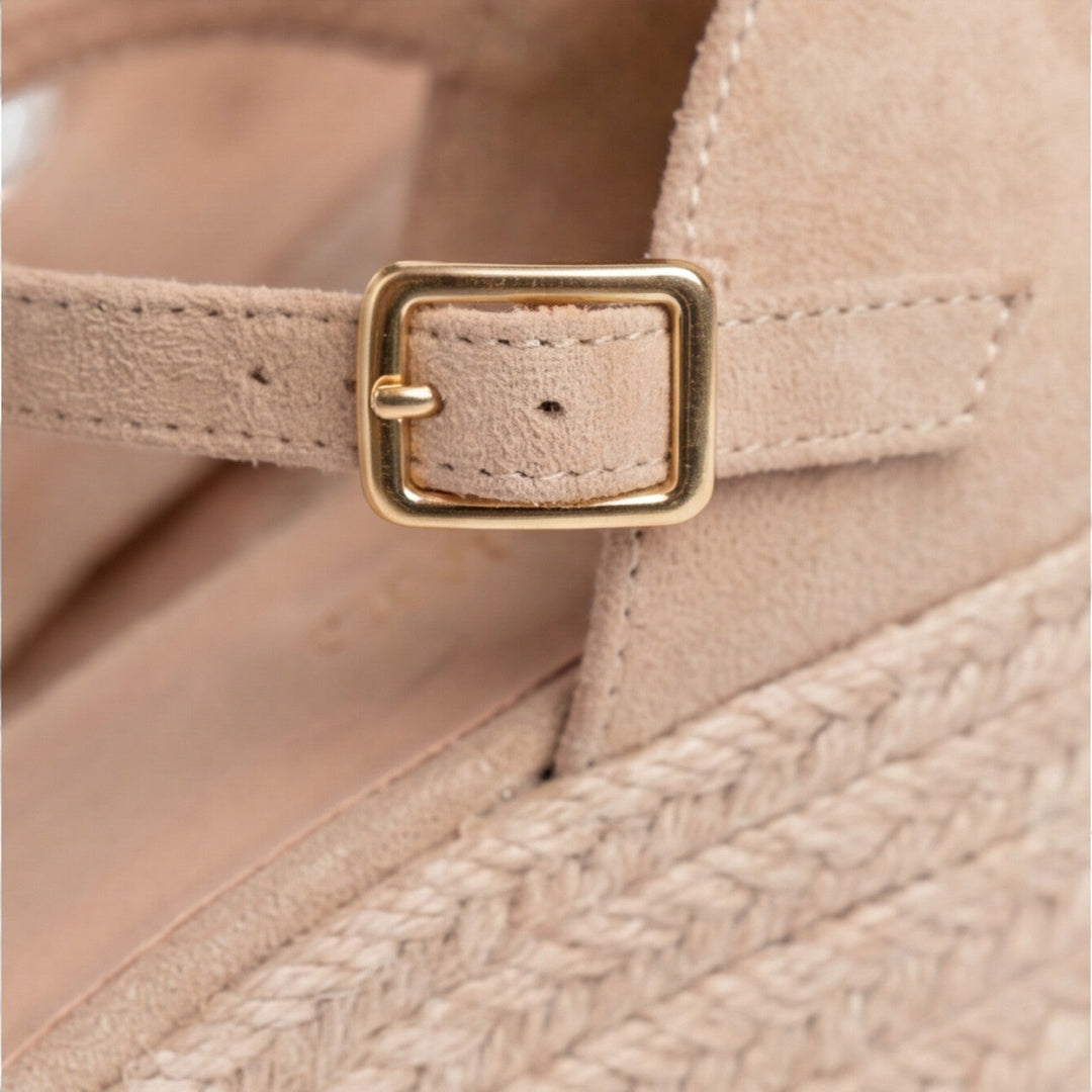 Pippa | Black Suede Espadrille Wedge Sandals
