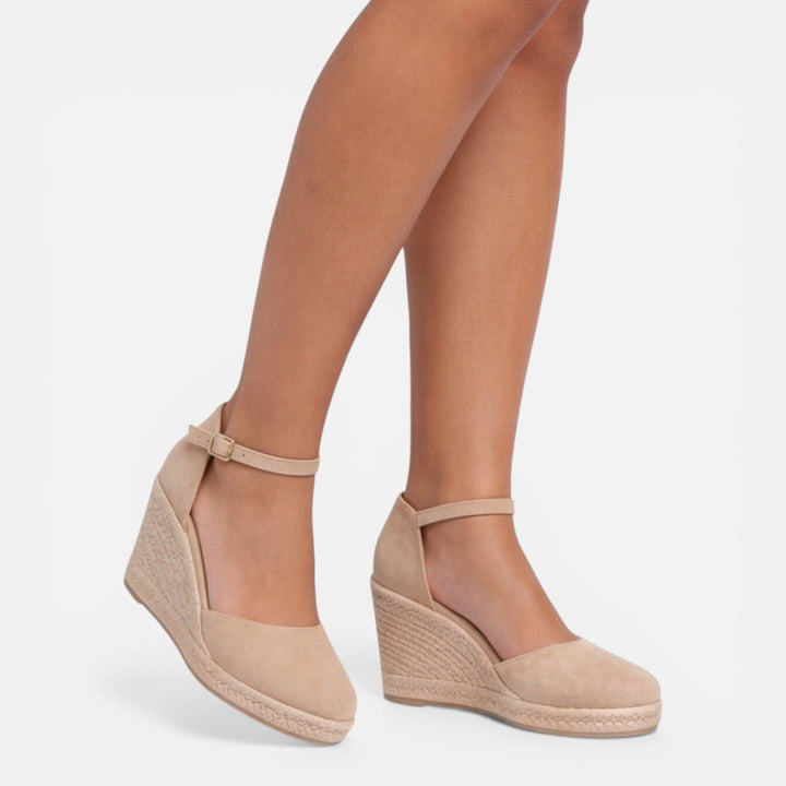 Pippa | Black Suede Espadrille Wedge Sandals