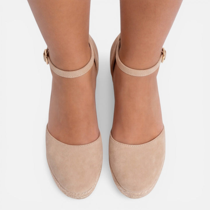 Pippa | Black Suede Espadrille Wedge Sandals