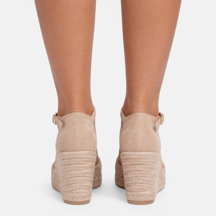 Pippa | Black Suede Espadrille Wedge Sandals