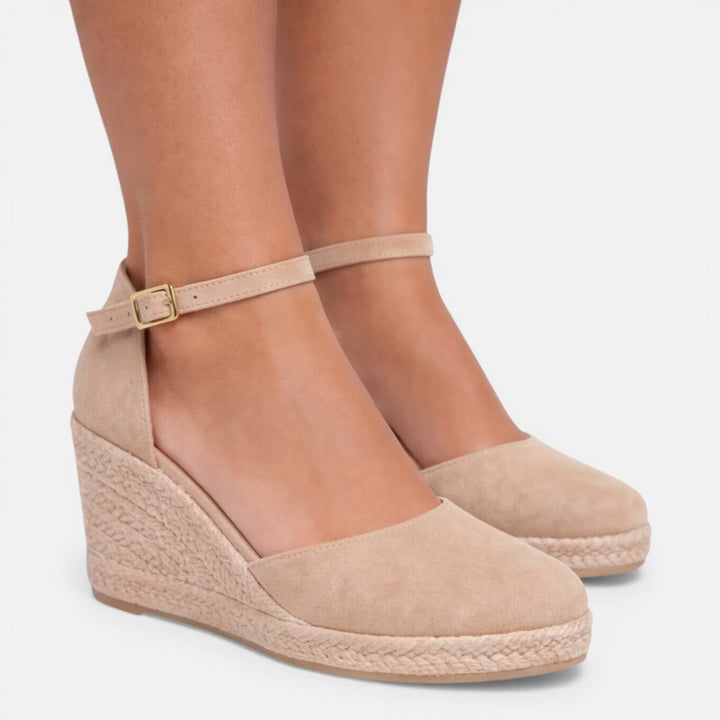 Pippa | Black Suede Espadrille Wedge Sandals