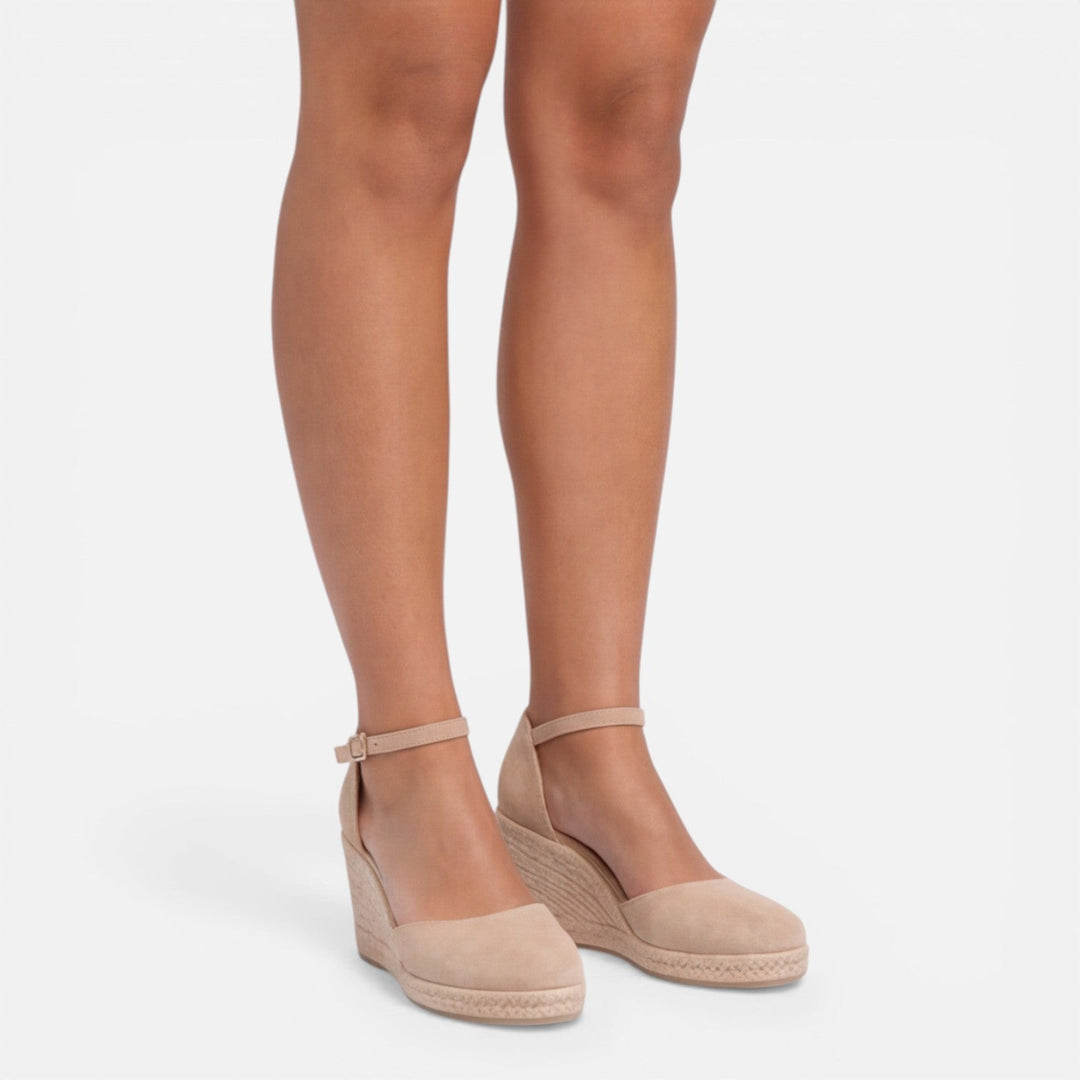 Pippa | Black Suede Espadrille Wedge Sandals
