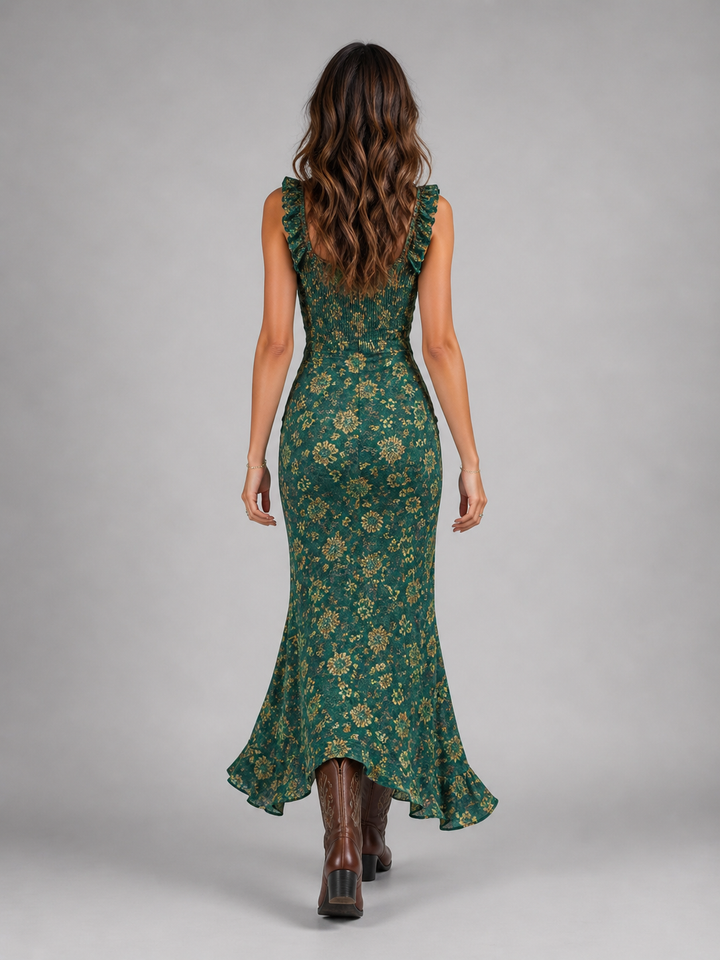 Freya | Wedding Guest Floral Ruched Maxi Dress