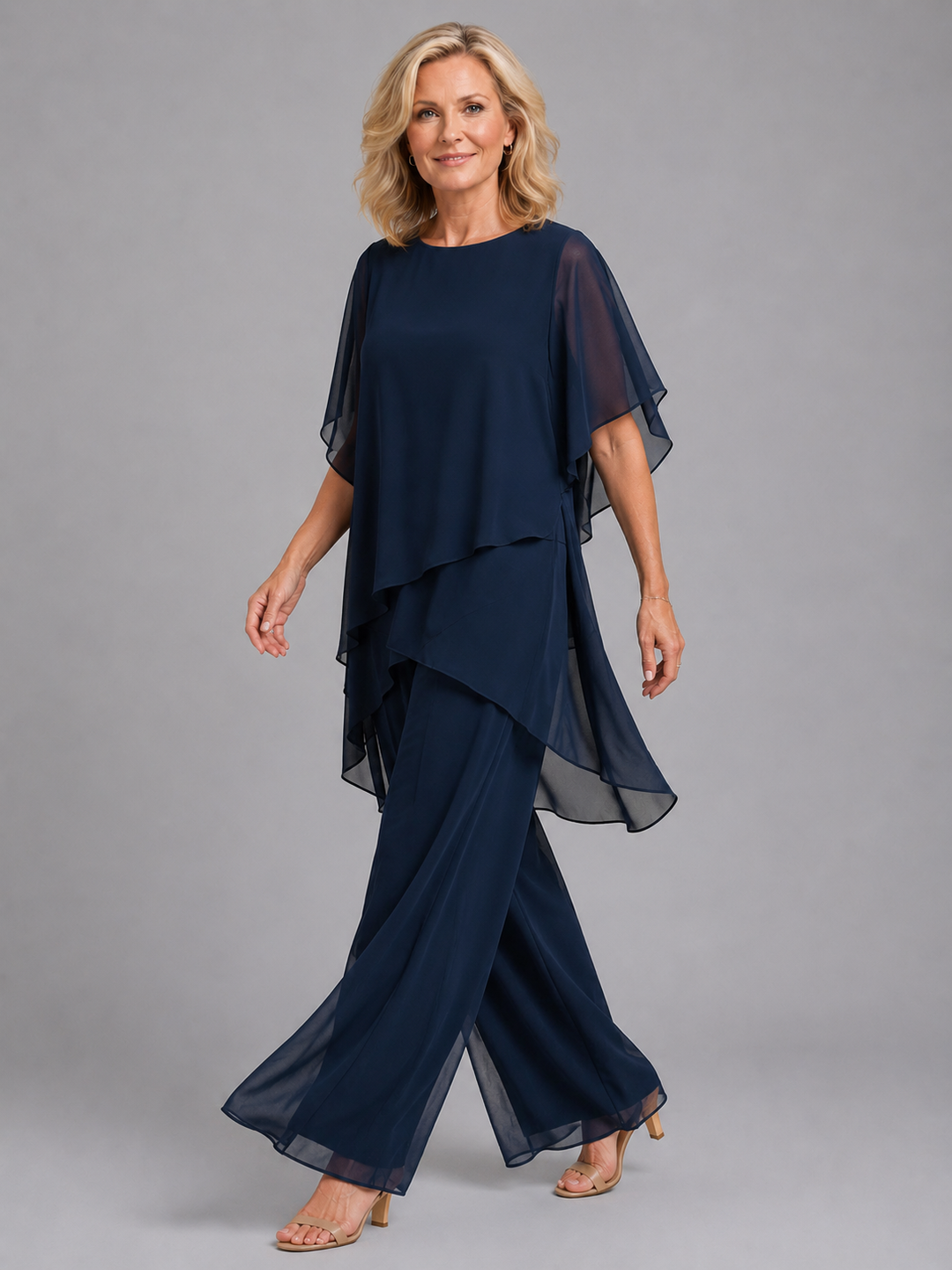 Pippa | Women Clothing Chiffon Layered Wide-Leg Set
