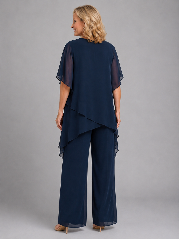 Pippa | Women Clothing Chiffon Layered Wide-Leg Set