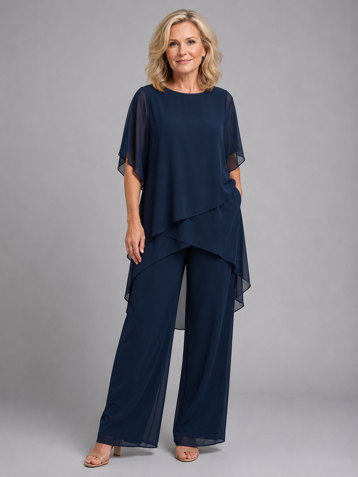 Pippa | Women Clothing Chiffon Layered Wide-Leg Set