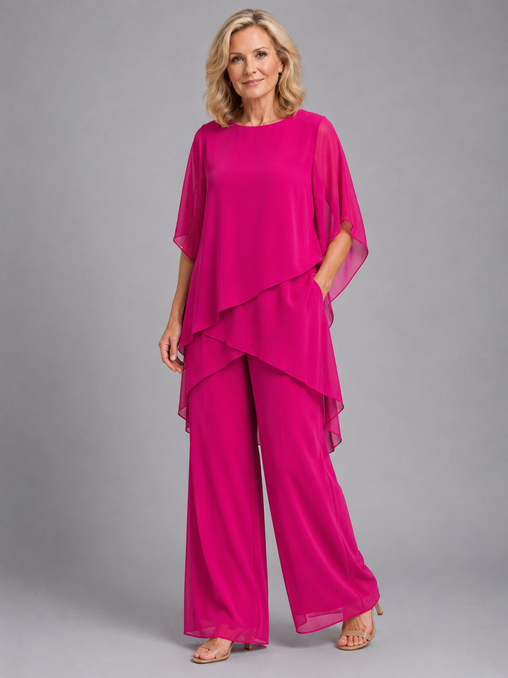 Pippa | Women Clothing Chiffon Layered Wide-Leg Set