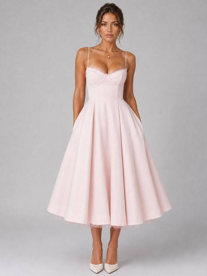 Alice | Wedding Guest Bustier Midi Dress Women