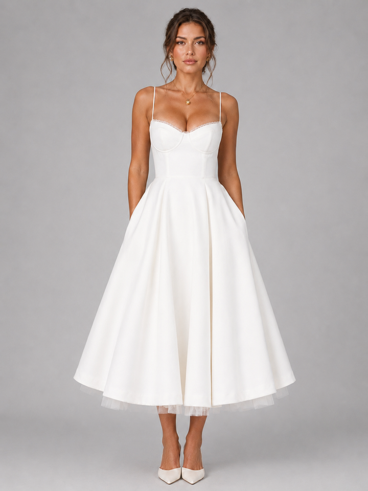 Alice | Wedding Guest Bustier Midi Dress Women