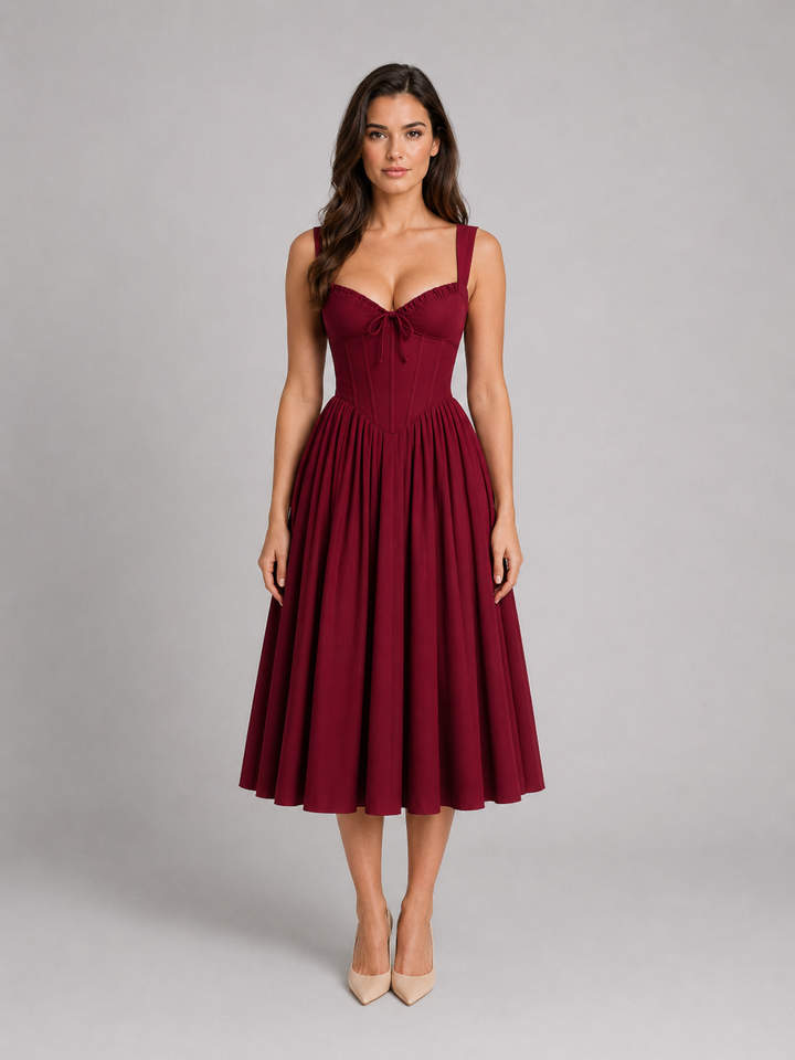Phoebe | Wedding Guest Corset Midi Dress Women