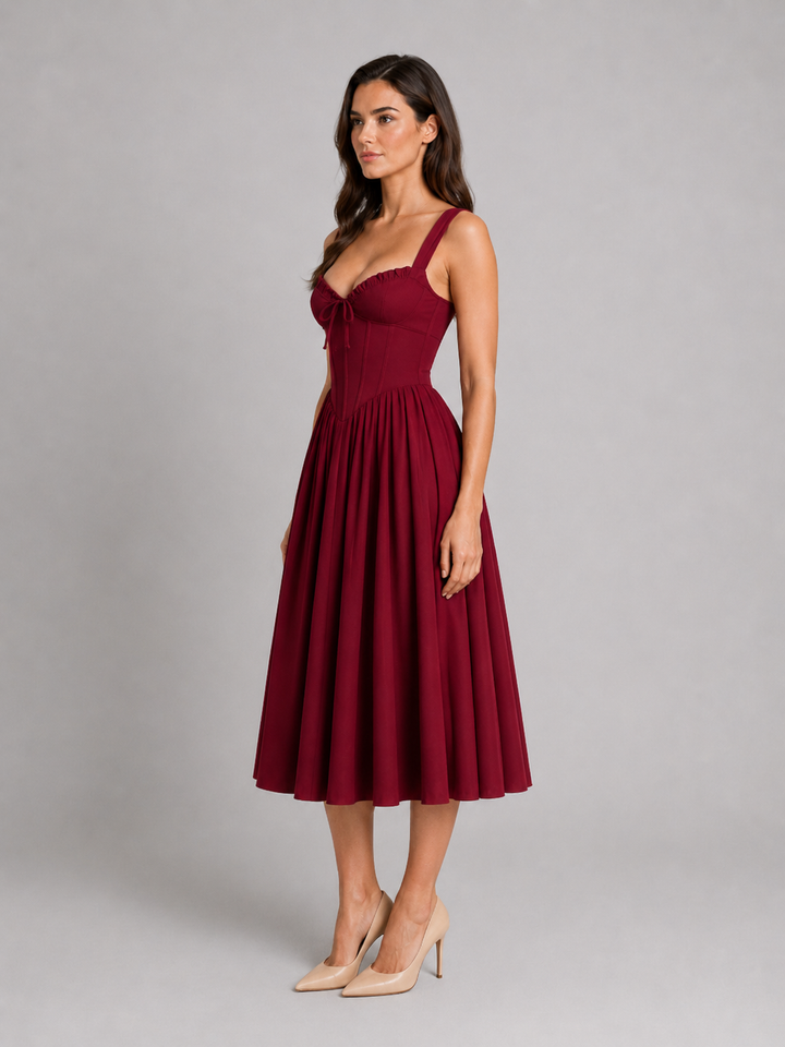 Phoebe | Wedding Guest Corset Midi Dress Women