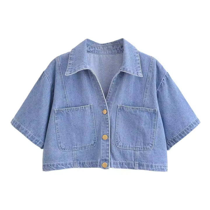 Tilly | Denim Crop Jacket Mini Skirt Set