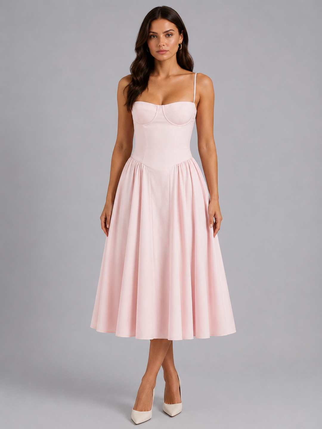 Sienna | Wedding Guest Corset Midi Dress
