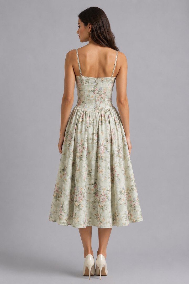 Sienna | Wedding Guest Corset Midi Dress