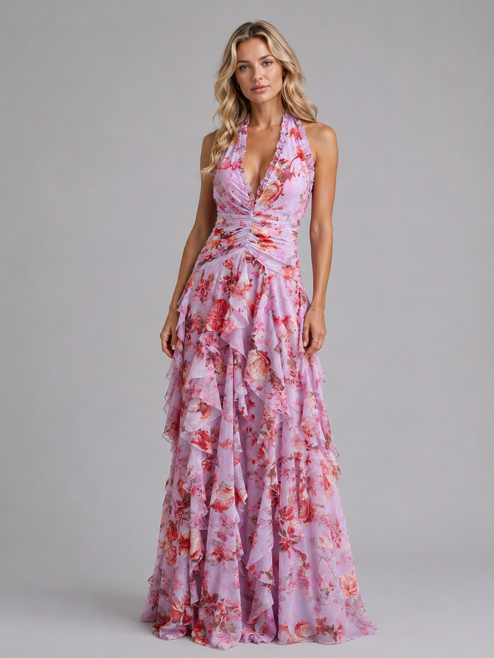 Millie | Wedding Guest Ruffle Maxi Dress
