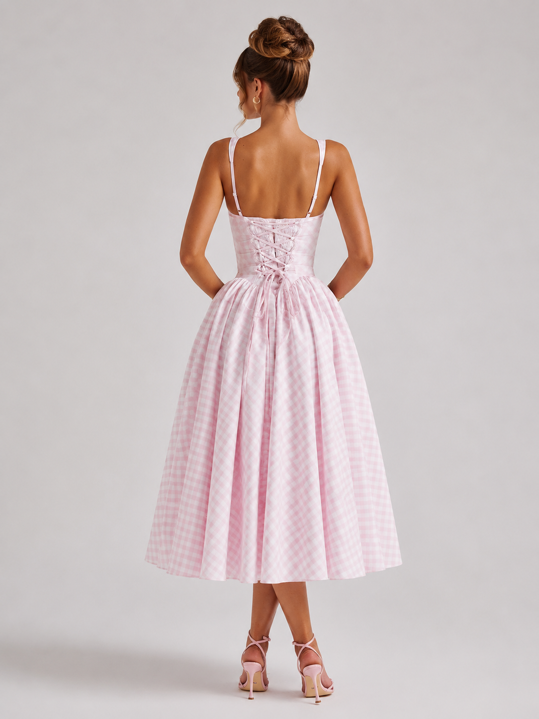 Gemma | Wedding Guest Gingham Midi Dress Women