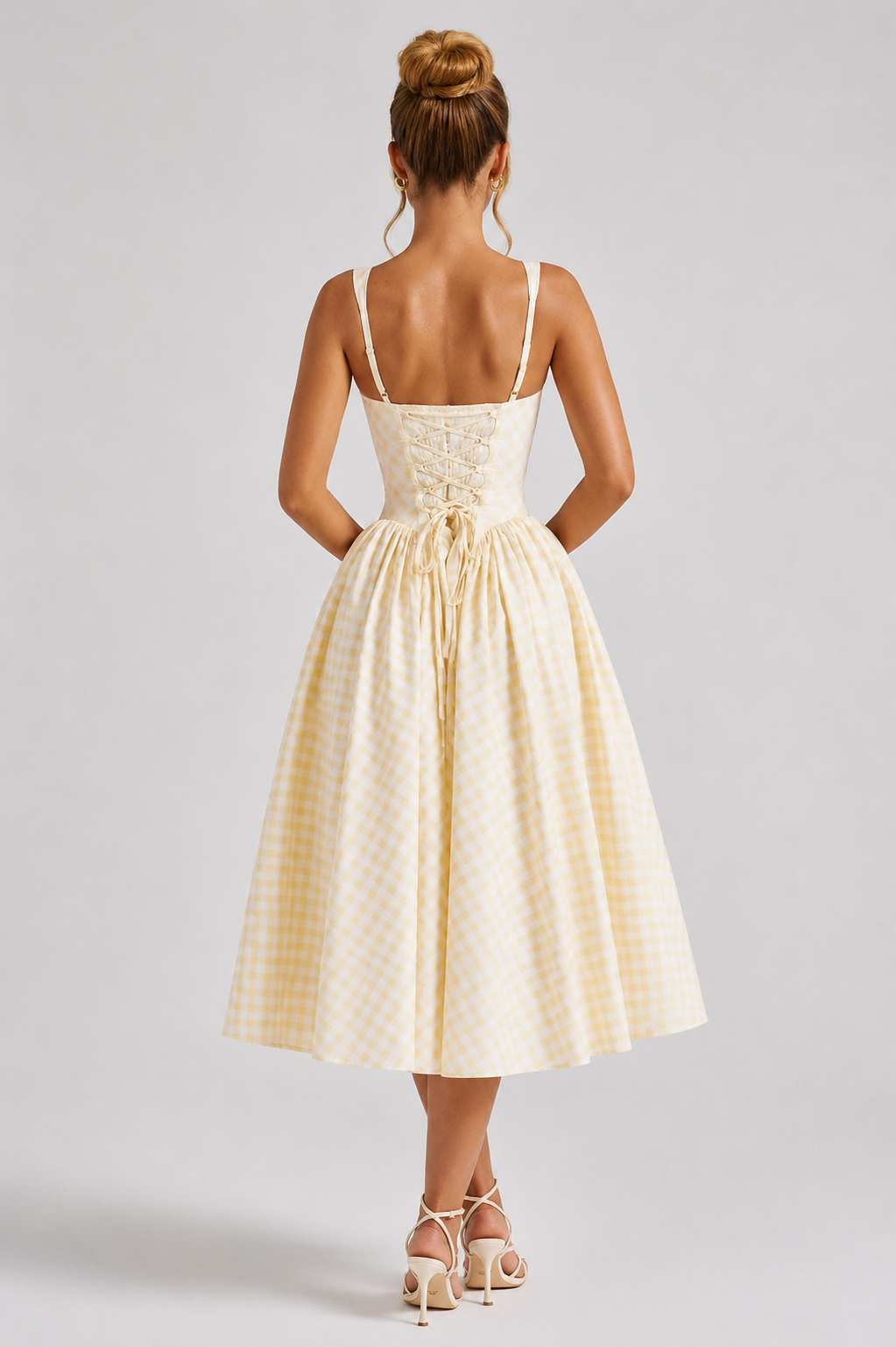 Gemma | Wedding Guest Gingham Midi Dress Women