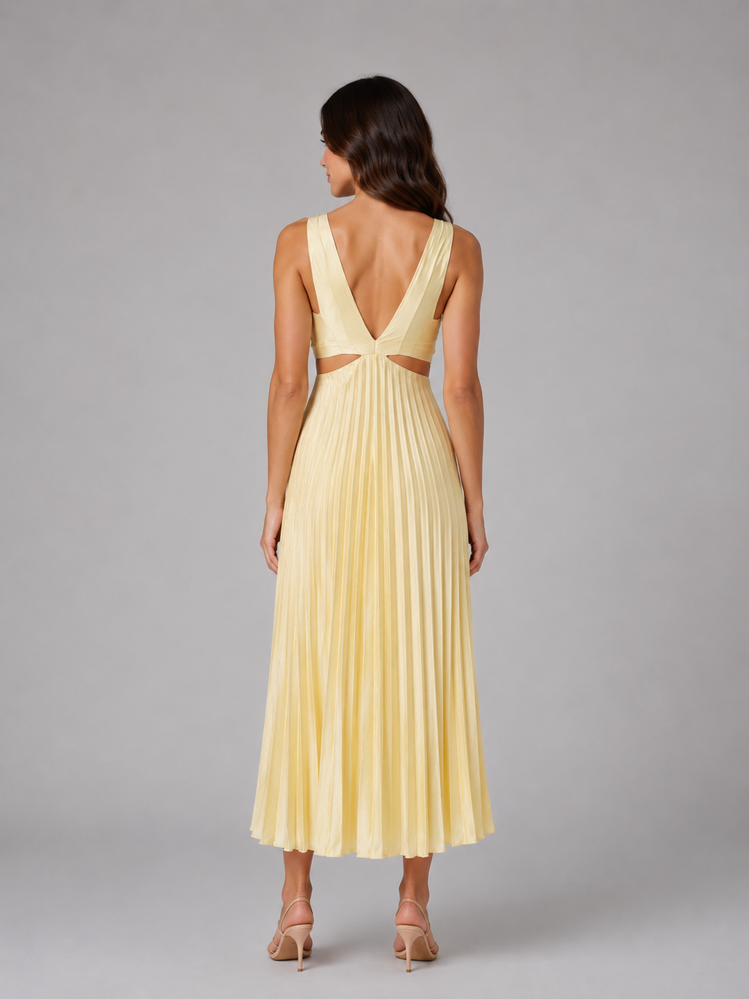 Matilda | Wedding Guest Pleated Cut-Out Midi Dress