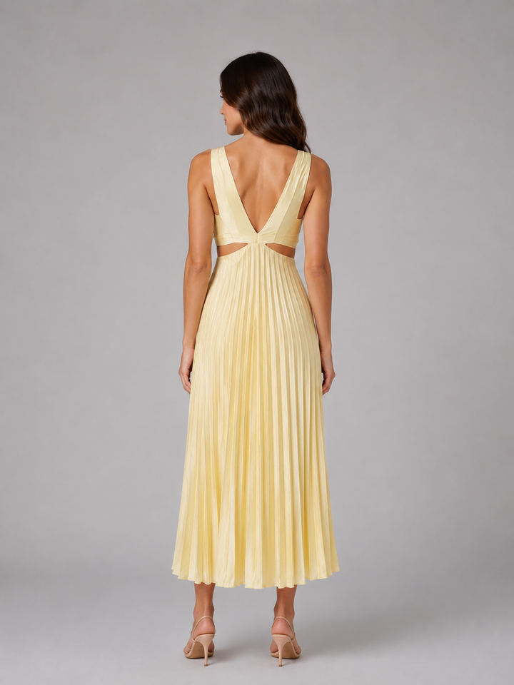 Matilda | Wedding Guest Pleated Cut-Out Midi Dress