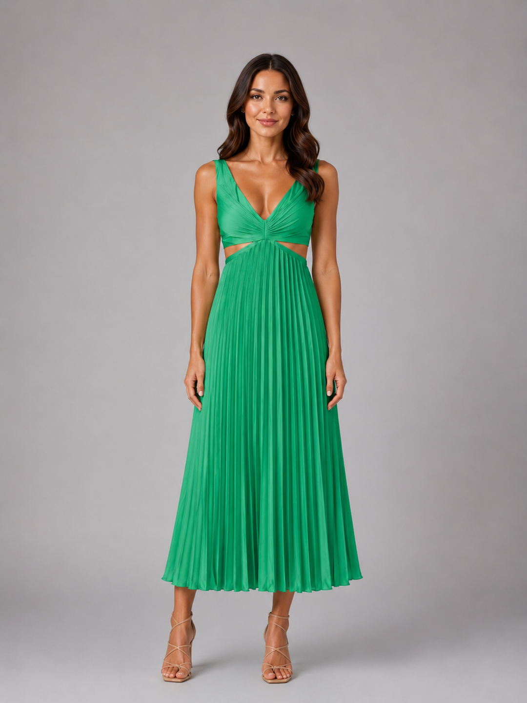 Matilda | Wedding Guest Pleated Cut-Out Midi Dress