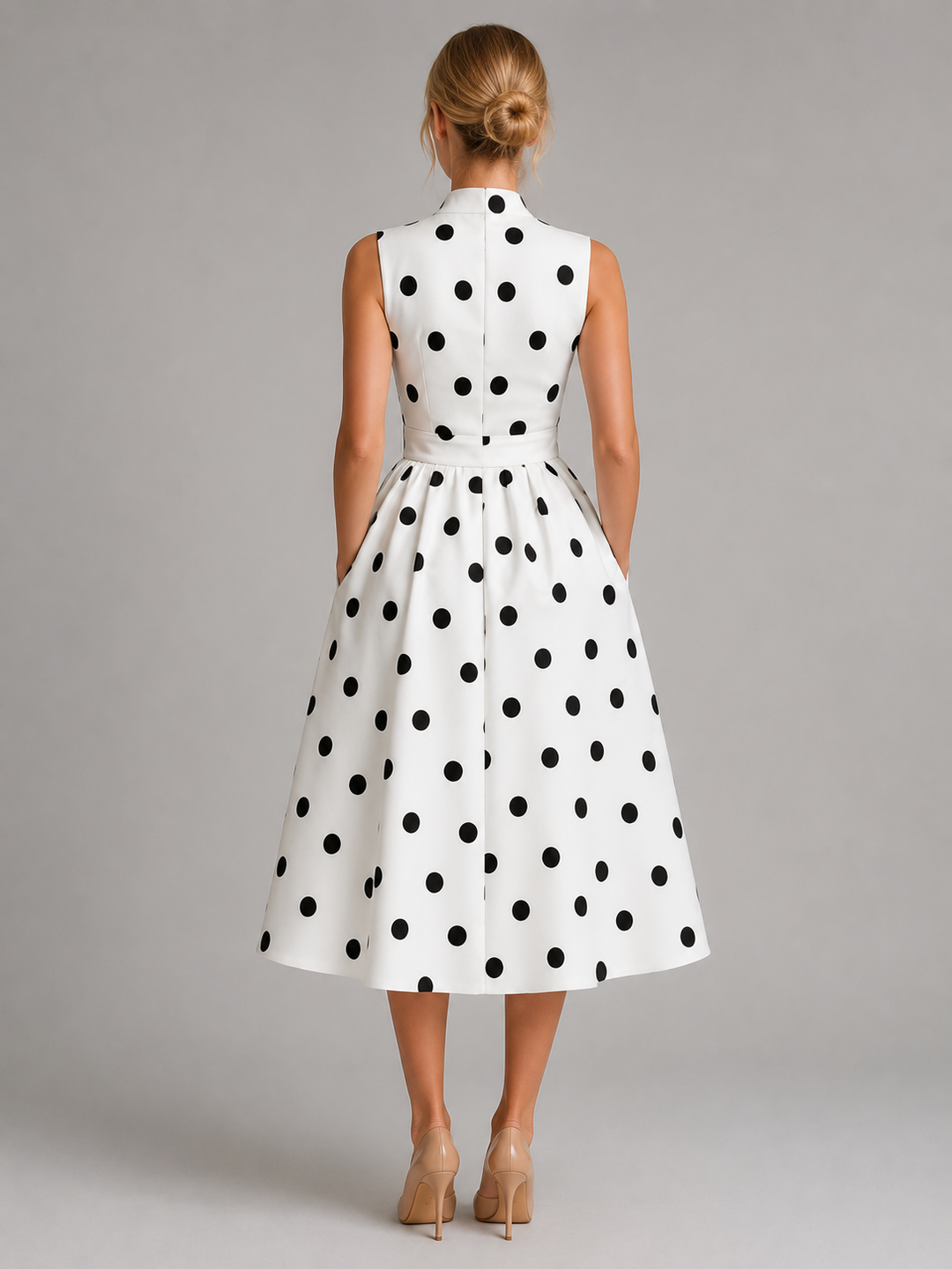 Poppy | Wedding Guest Polka Dot Midi Wrap Dress