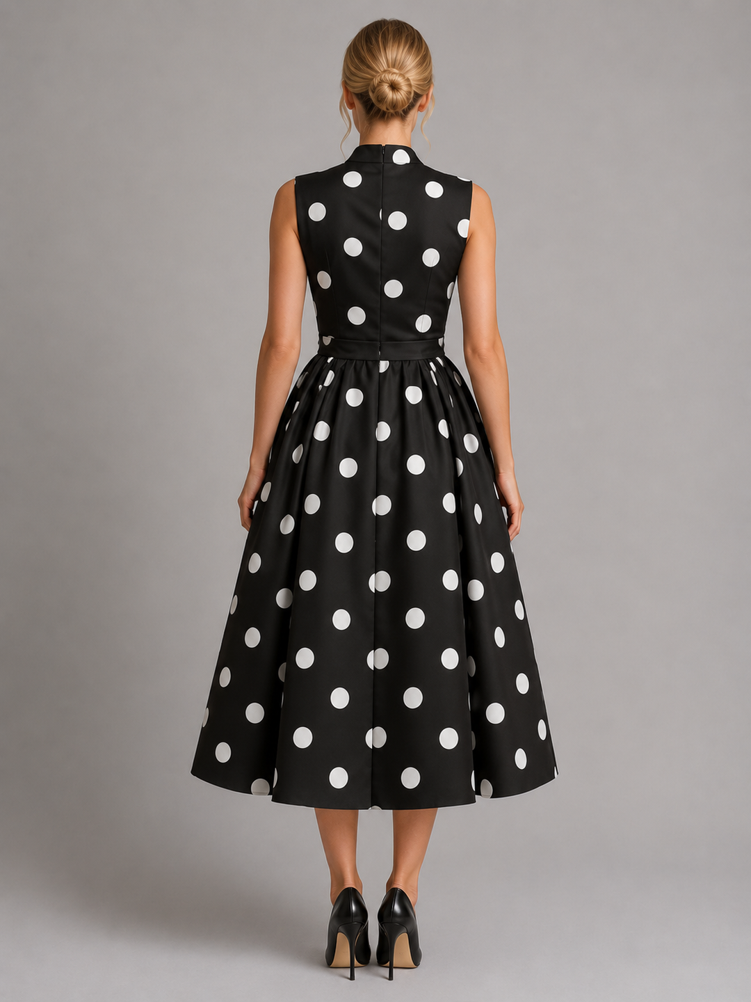 Poppy | Wedding Guest Polka Dot Midi Wrap Dress