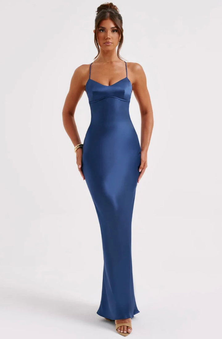 Verity | Satin Maxi Bridesmaid Wedding Guest Dress