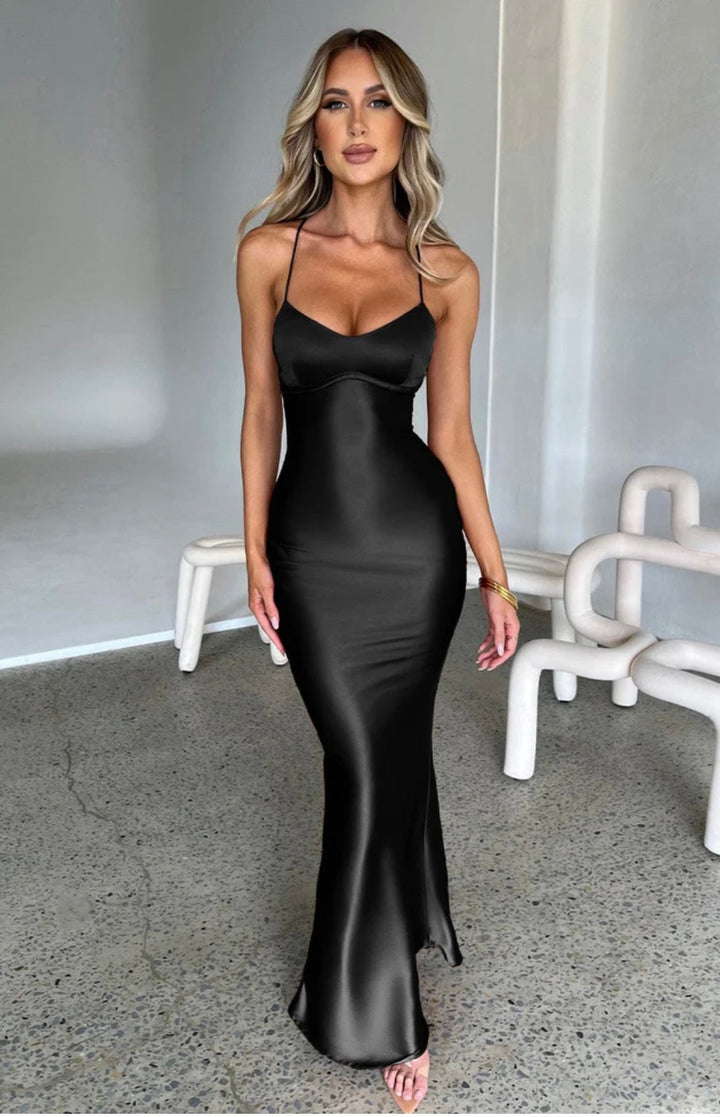 Verity | Satin Maxi Bridesmaid Wedding Guest Dress