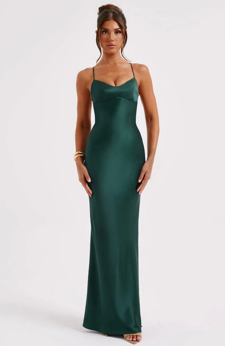 Verity | Satin Maxi Bridesmaid Wedding Guest Dress