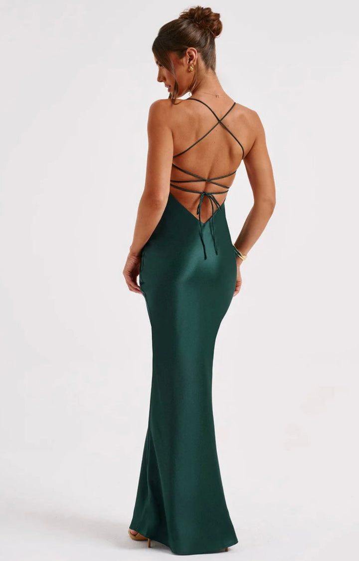 Verity | Satin Maxi Bridesmaid Wedding Guest Dress