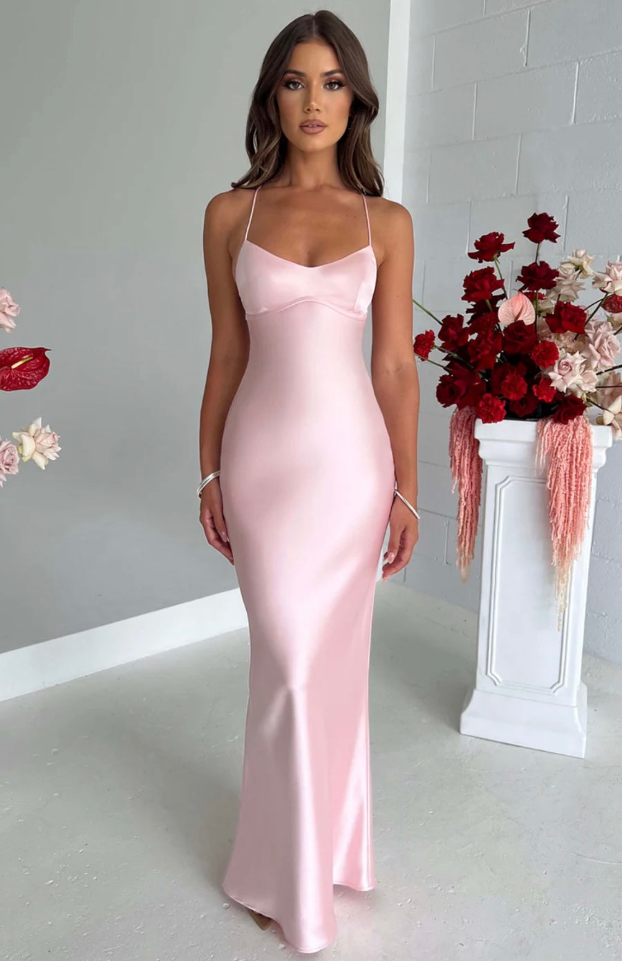 Verity | Satin Maxi Bridesmaid Wedding Guest Dress