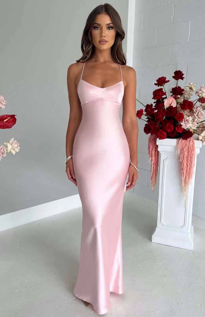 Verity | Satin Maxi Bridesmaid Wedding Guest Dress