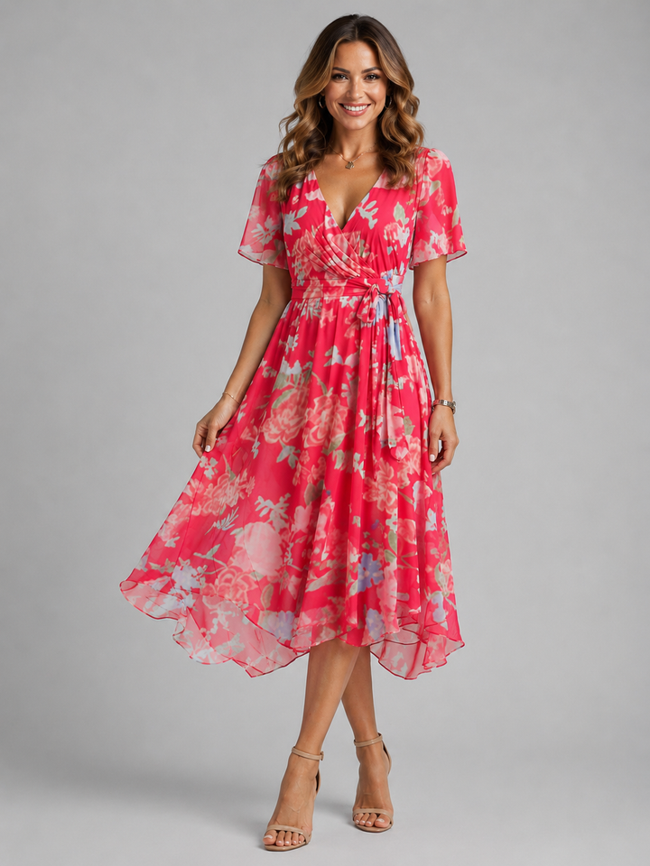 Arabella | Wedding Guest Midi Wrap Dress