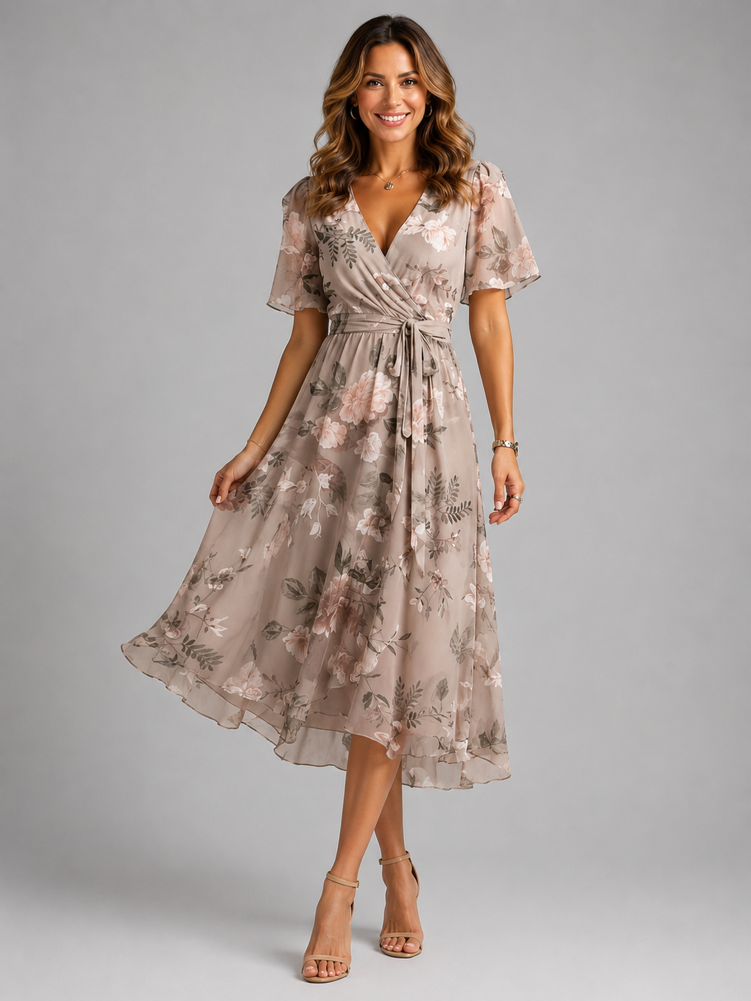 Arabella | Wedding Guest Midi Wrap Dress