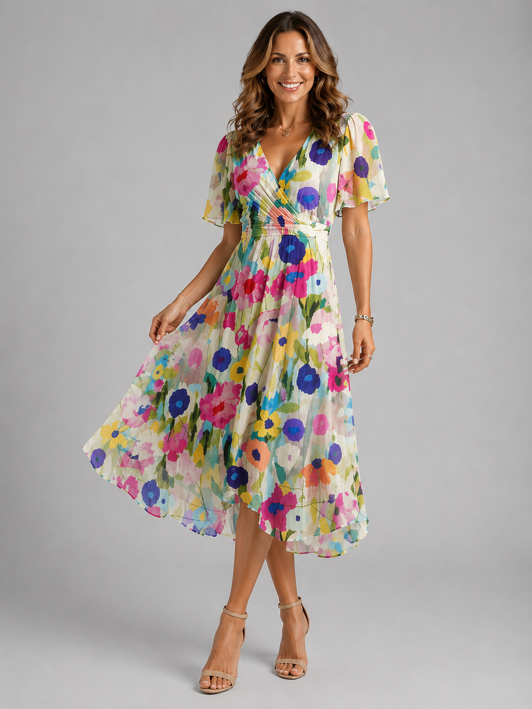 Arabella | Wedding Guest Midi Wrap Dress