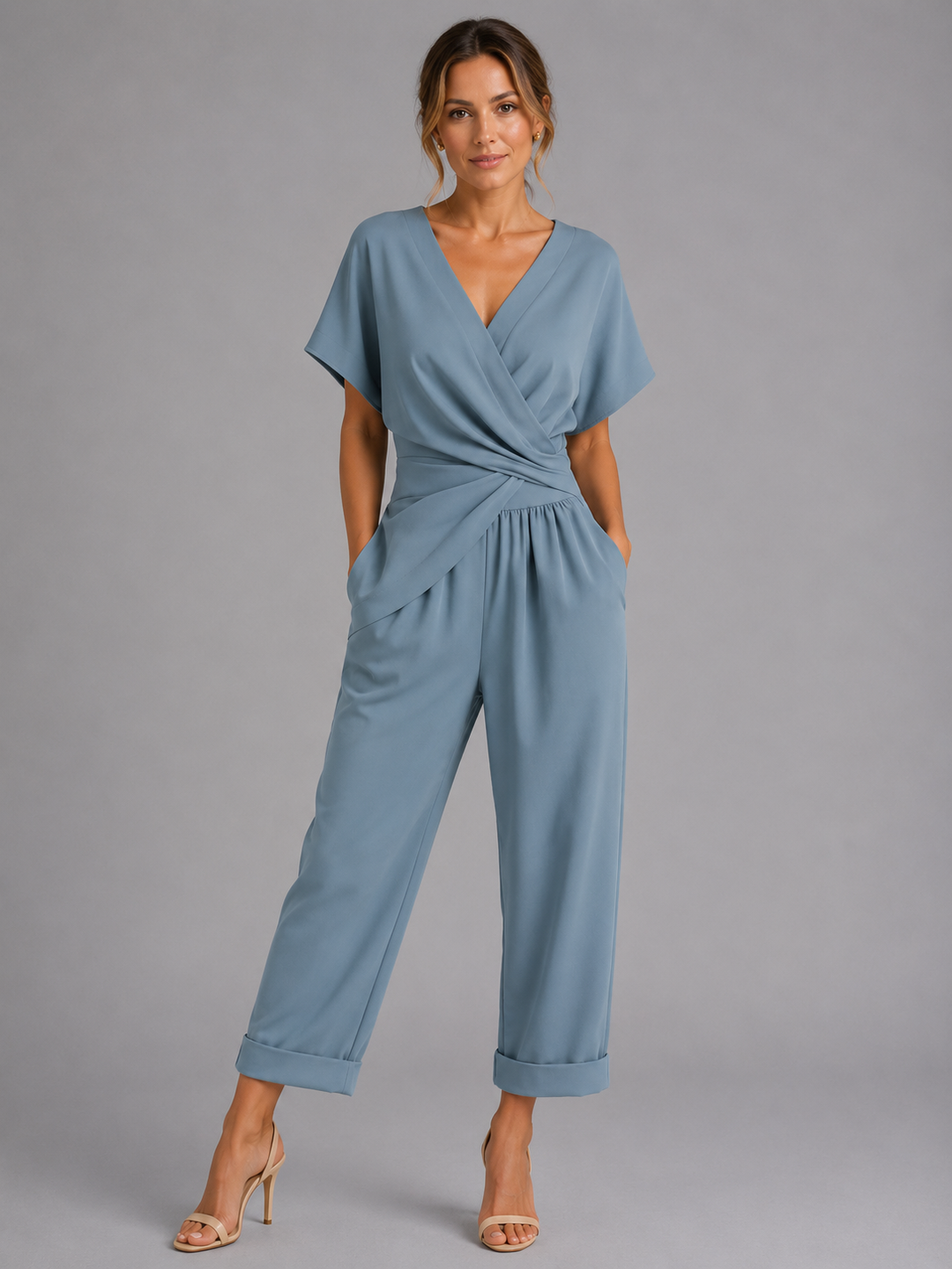 Tilly | Women Wrap Front Wide Leg Jumpsuit
