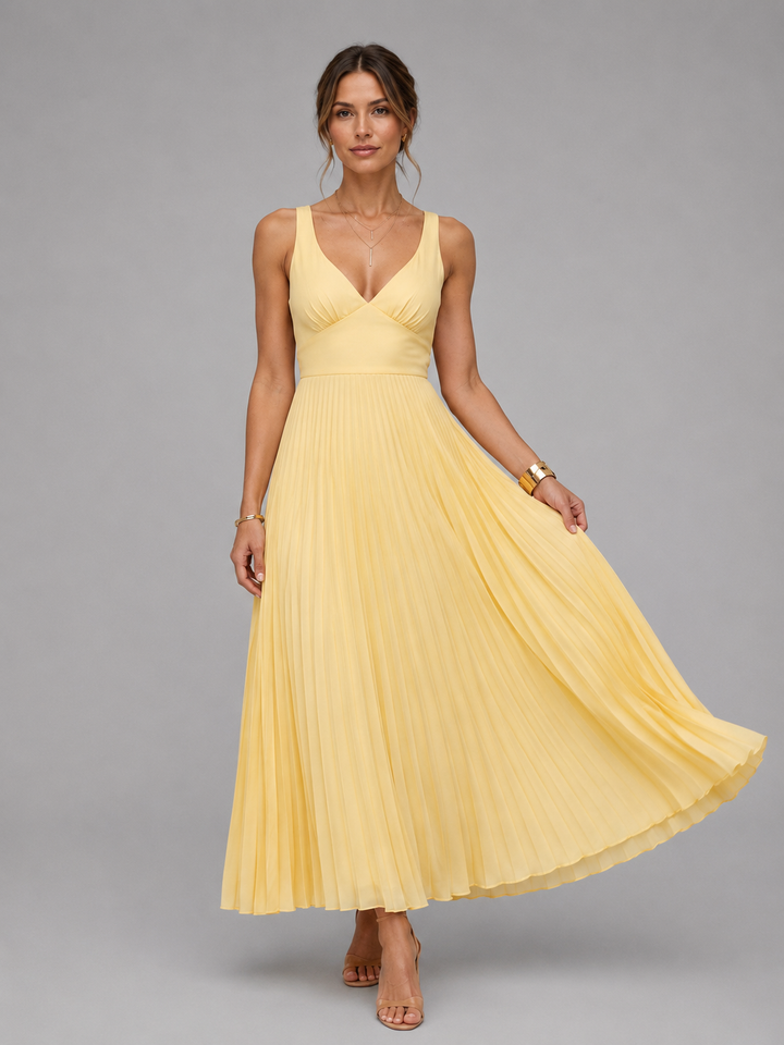Sienna | Wedding Guest Pleated Maxi Dress