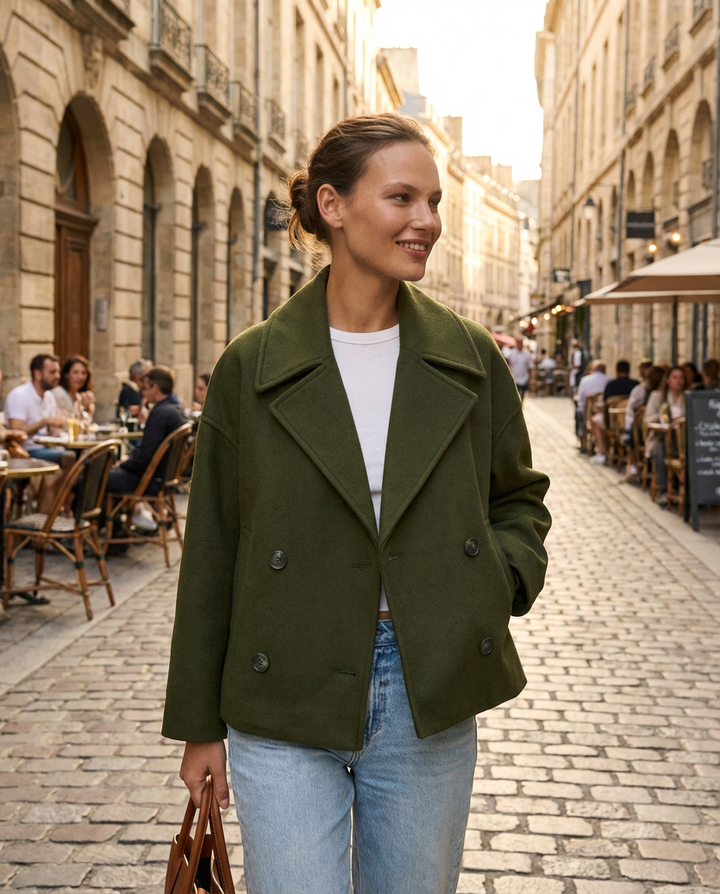 Alice | Womens Cropped Double-Breasted Coat