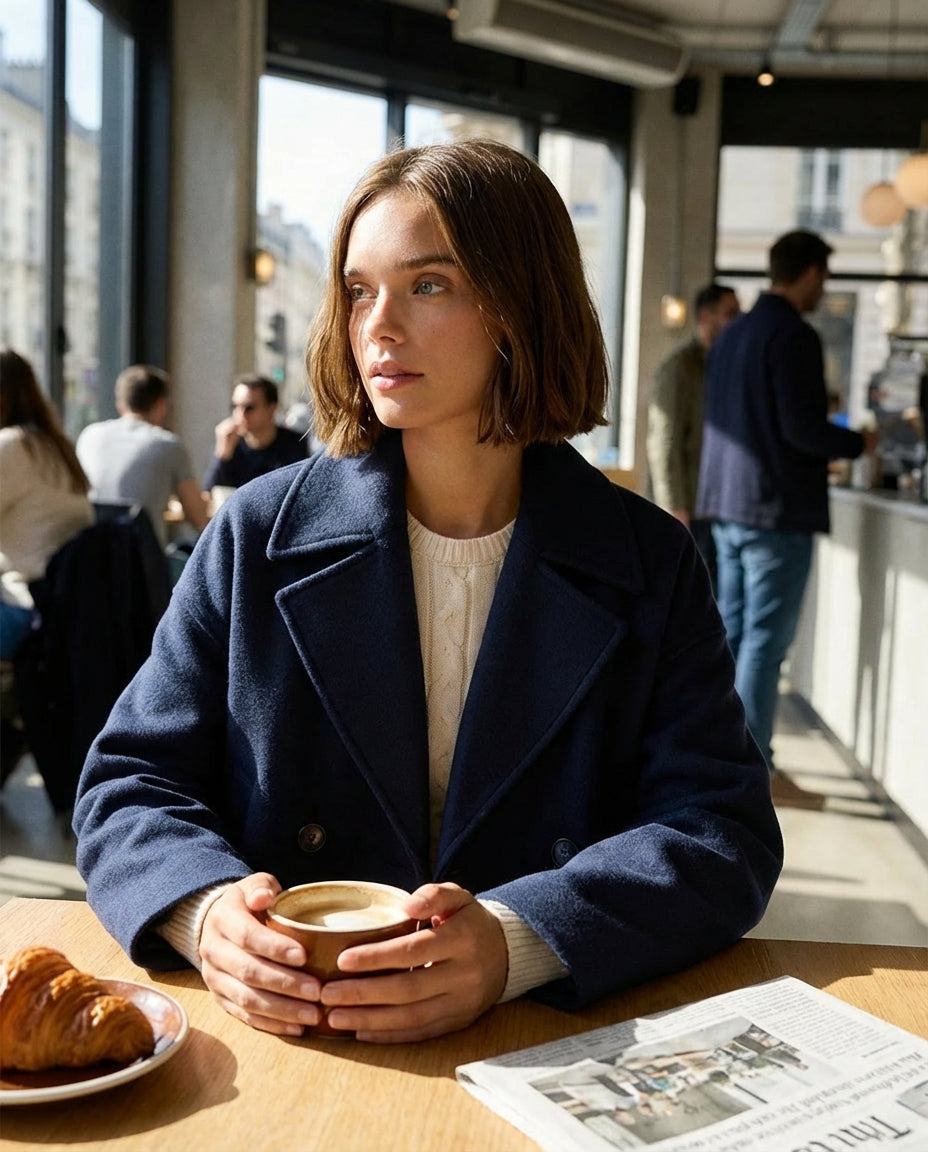 Alice | Womens Cropped Double-Breasted Coat