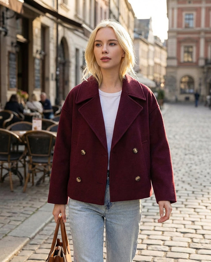 Alice | Womens Cropped Double-Breasted Coat