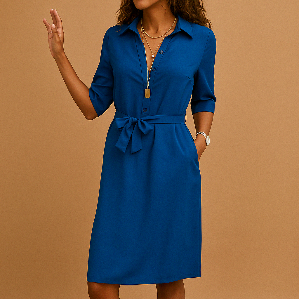 Arabella | Dress Women Belted Shirt Knee