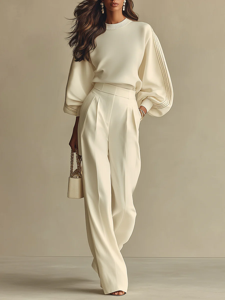 Rosie | Women Clothing Balloon Sleeve Wide-Leg Trouser Set