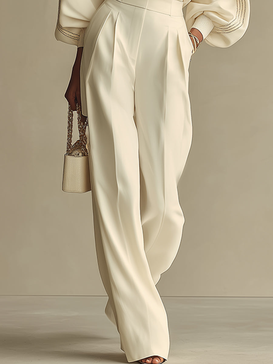 Rosie | Women Clothing Balloon Sleeve Wide-Leg Trouser Set