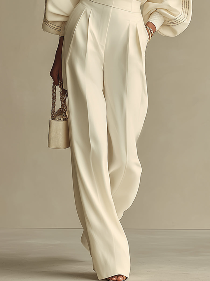 Rosie | Women Clothing Balloon Sleeve Wide-Leg Trouser Set