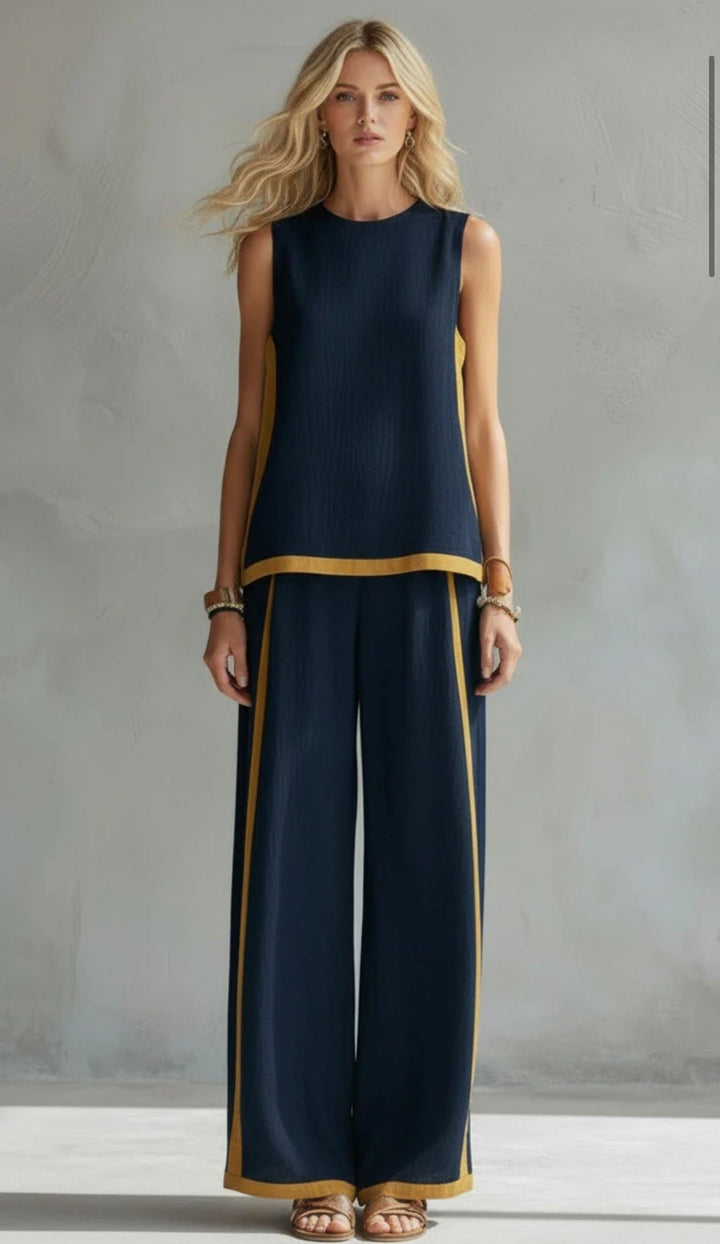 Maisie | Women Clothing Linen Wide-Leg Two-Piece Set