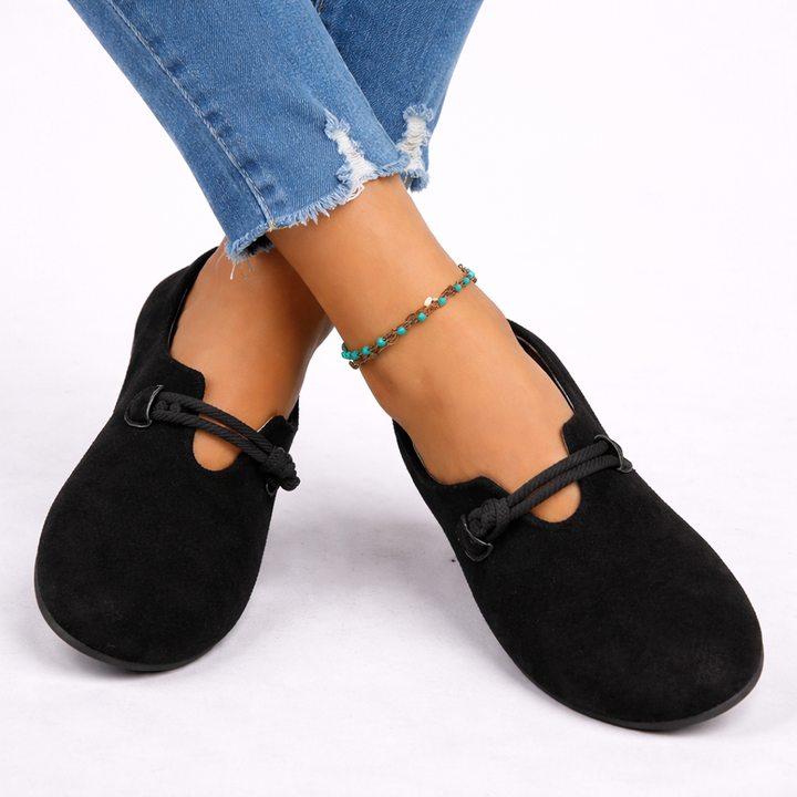 Elsie | Women Suede Flat Loafers Sandals