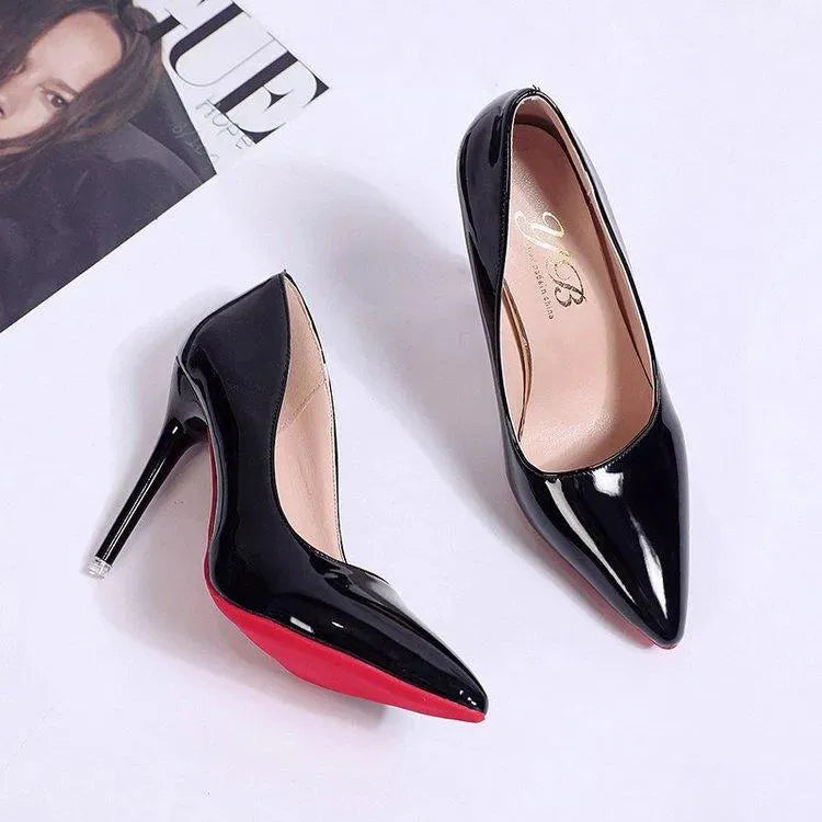 Freya | Patent Pointed Toe Stiletto Heel Sandals