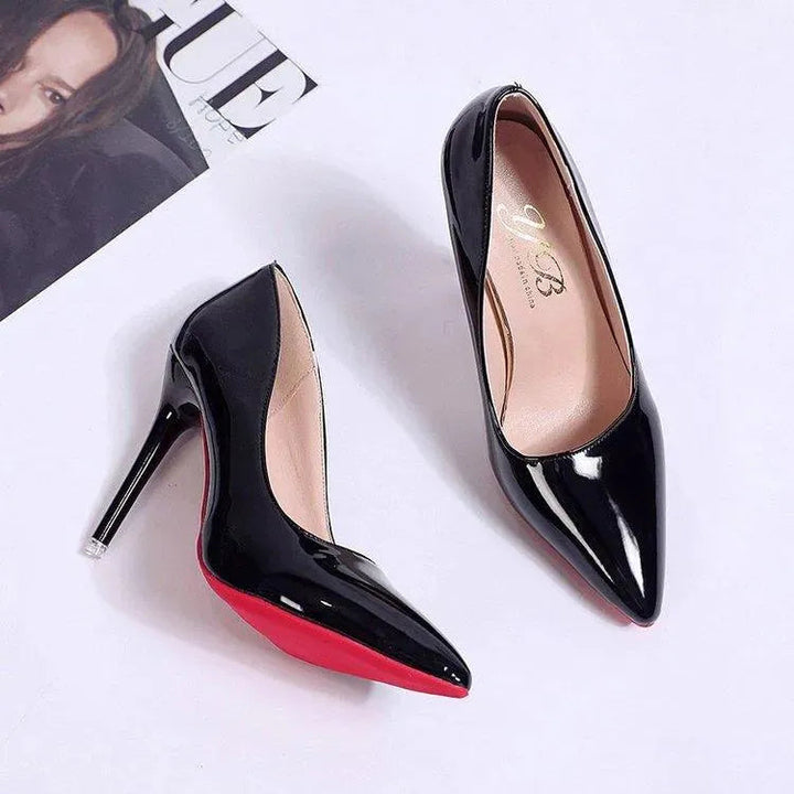 Freya | Patent Pointed Toe Stiletto Heel Sandals