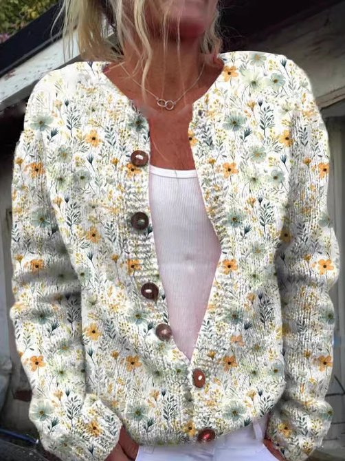 Lune London | Soft Cardigan with Flower Embroidery