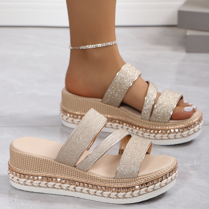 Lottie | Glitter Strap Women Platform Sandals
